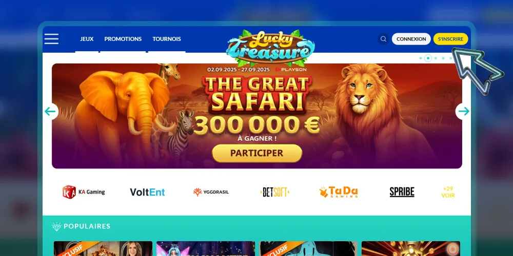 Cliquez sur « S'inscrire »