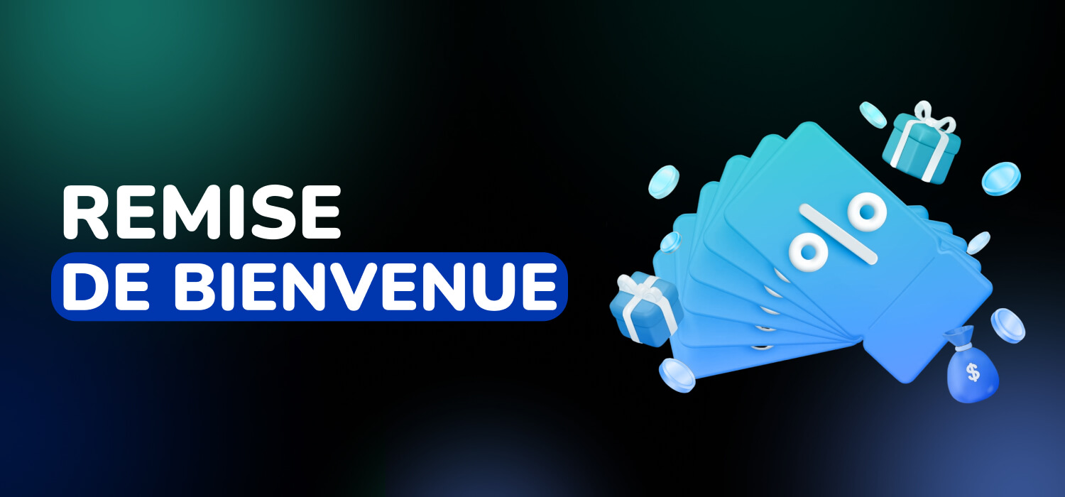 50% de remise de bienvenue
